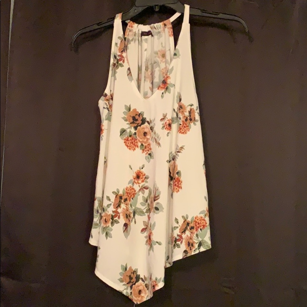 White floral print tank top